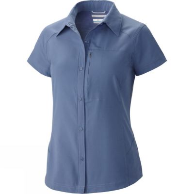 Camisa Columbia Silver Ridge Manga Corta Plus Mujer Azules - Chile CXA352876